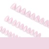 MouyouGlow Press on Nails Kurz,Almond Rosa Einfarbige Cat Eye Magnetic