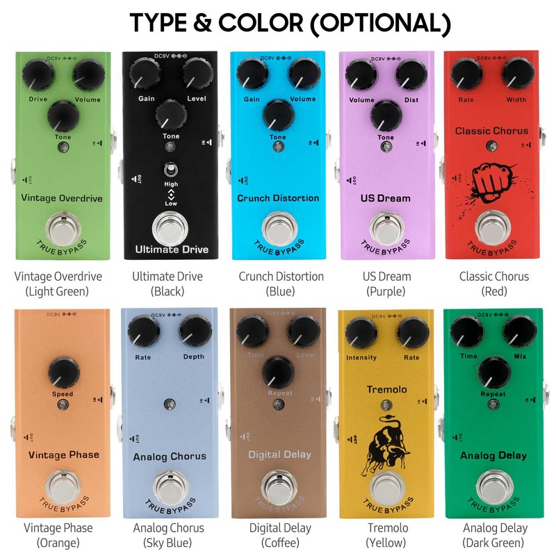IRIN EF-05 Electric Guitar Effect Pedal Portable Guitar Effector Mini