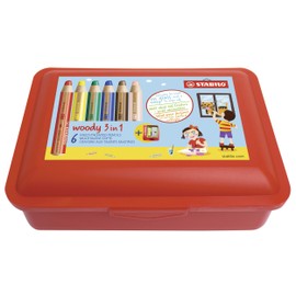 Stabilo Woody 3-in-1 Coloured Pencil, Watercolour and Wax Crayon, multicoloured