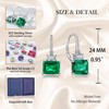 JiaYangJY Silver Square Princess Cut Cubic Zirconia Drop Earrings for