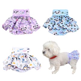 Reusable Dog Diapers Female Washable, Leak-Proof Doggie Diapers for Heat Nappies, Period, Incontinence and Puppy Training-Pack of 3 (X-Small)