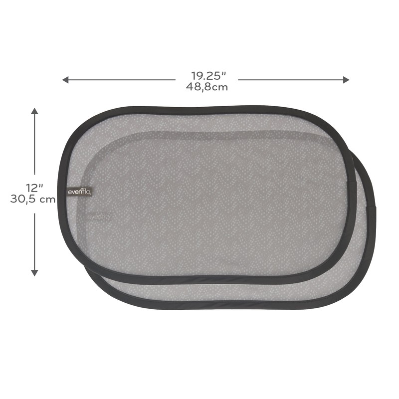 Evenflo Car Window Cling Shades, 2-Pack, Grey Chevron