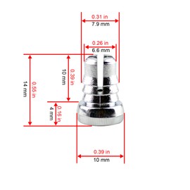 RTRHINOTUNING 50PCS Chrome 7.9mm(0.31in) Wheels Rims Riveters, Head: 10mm / 0.39in Universal Replacement Plastic Wheel Decorative Nuts Chrome