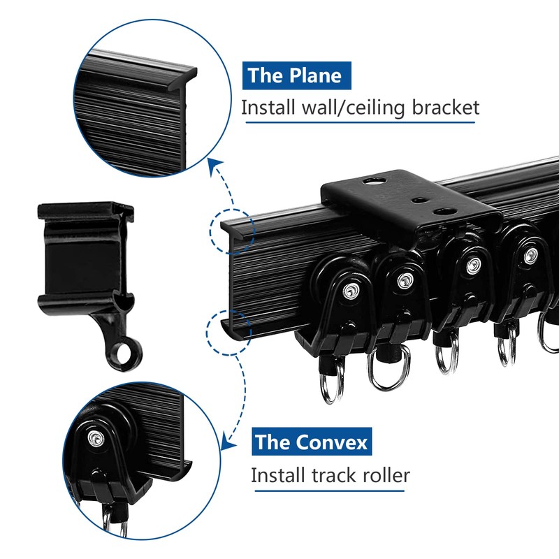 Flexible Bendable Ceiling Curtain Track 14 Ft Black Ceiling Track
