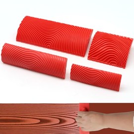 4 Pieces Wood Graining Tool Wood Grain Paint Tool Wood Grain Tool Kit Decorative Wood Grain Tools Wood Graining Tool Set Simulated Wood Grain Brushes for Wall Room Decoration