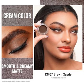 Oulac Matte Lidschatten Braun Wasserfest | Eyeliner und Lidschatten Primer Feine Textur H√§lt 16 Stunden + | Schnell Trocknend Wischfeste Matte Oberfl√§che | Vegan | 06g (CM07) Brown Suede