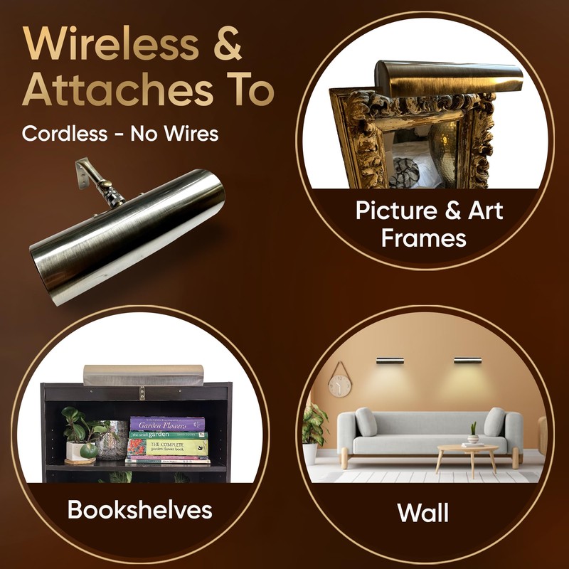 Concept Lighting 102L Concepdesigns Dimmable Wireless Picture Wall, Art, Library