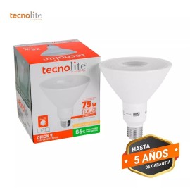 Tecnolite Foco Led Par38, Luz Calida, Terminado Blanco, Base E2 Color de la luz Blanco cálido