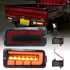Syncnika 2pcs LED Tail Lamp High Jet Truck Jumbo S500/S510 Series Waterproof Early Style Genuine Replacement LED Sequential Turn Signal High Flu Black & Red LED Tail Light