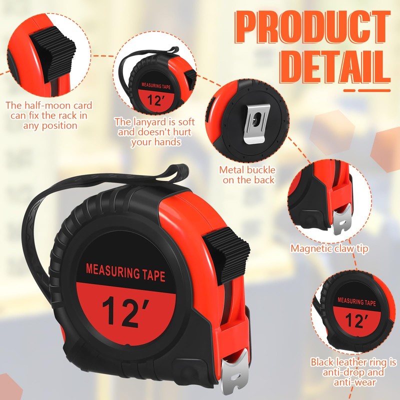 Copkim 50 Pieces Tape Measure Retractable and Easy Read Measuring
