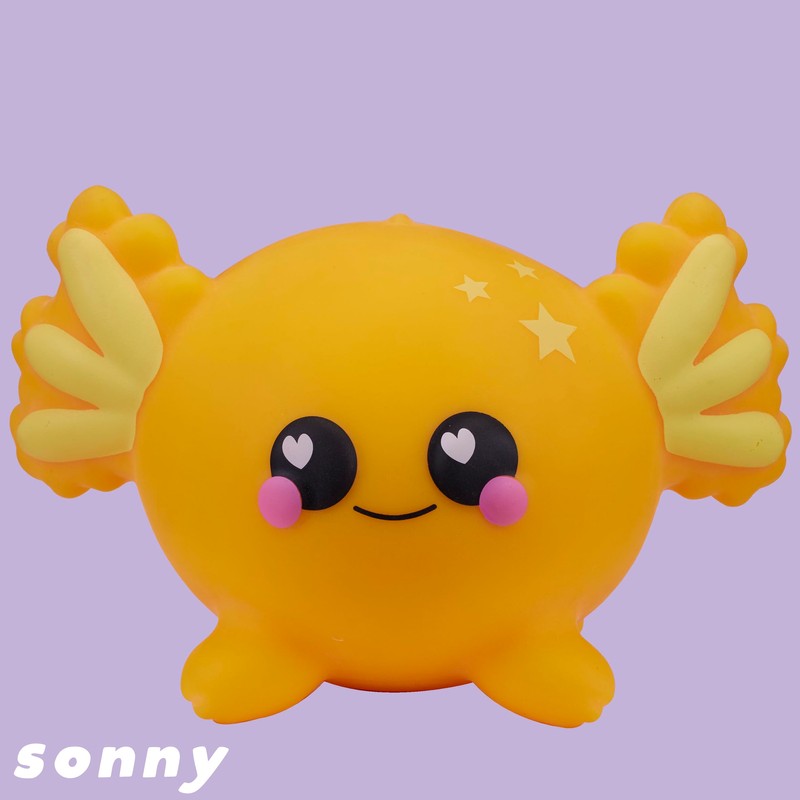 Smooshzees Luvzees, Sonny, Yellow Axolotl, Collectable Characters, Supersoft, Cuddly and