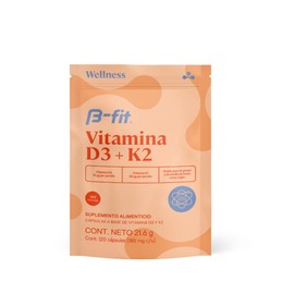 B-FIT B Vitamina D3 + K2 - Suplemento con D3 Colecalciferol y K2 Menaquinona - Cápsulas con Aceite de Linaza y Girasol - Fórmula sin Gluten ni Azúcare