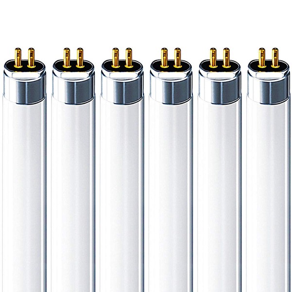 Luxrite F54T5/841/HO 54W 46 Inch T5 Fluorescent Tube Light Bulb, 4100K Cool White, 4200 Lumens, G5 Mini Bi-Pin Base, LR20770, 6-Pack
