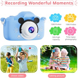 Kids Camera, 2.0 Inch Screen 1080P HD Kids Digital Camera with 32GB Card and Reader, Selfie Childrens Camera for Kids Age 3-13 Years Old Boys and Girls Birthday Christmas Kids Toy