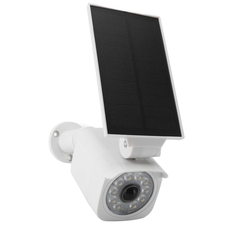 Solar Powered Fake Security Camera with Light IP65 Waterproof Simulated