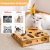 Interactive Wooden Cat Toy Box with Balls & Teaser Wand