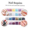 Minkissy 6sets Shiny Glitter Sequins for Manicure for Festive Occasions
