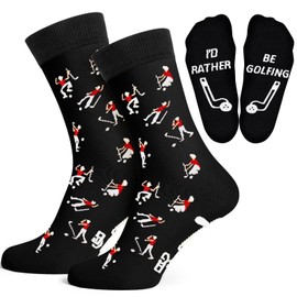 Dealswin Funny Golf Socks For Men, Unique Golf Gifts For Men One Size 10-13 (Black)