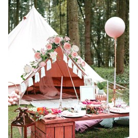 Garland Flower Wall Hanging Flower Wisteria OrgMemory Artificial Rose Fake Flower Wisteria Wedding Ritual 180cm 1pc Home Office Home Table Wedding Decoration for Photography (Pink Button Garland)