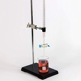 Titration Equipment Set Complete Single Buret Burete Assembly with 100 mL Acrylic Buret 8 x 5 Lab Stand Clamp and Beaker
