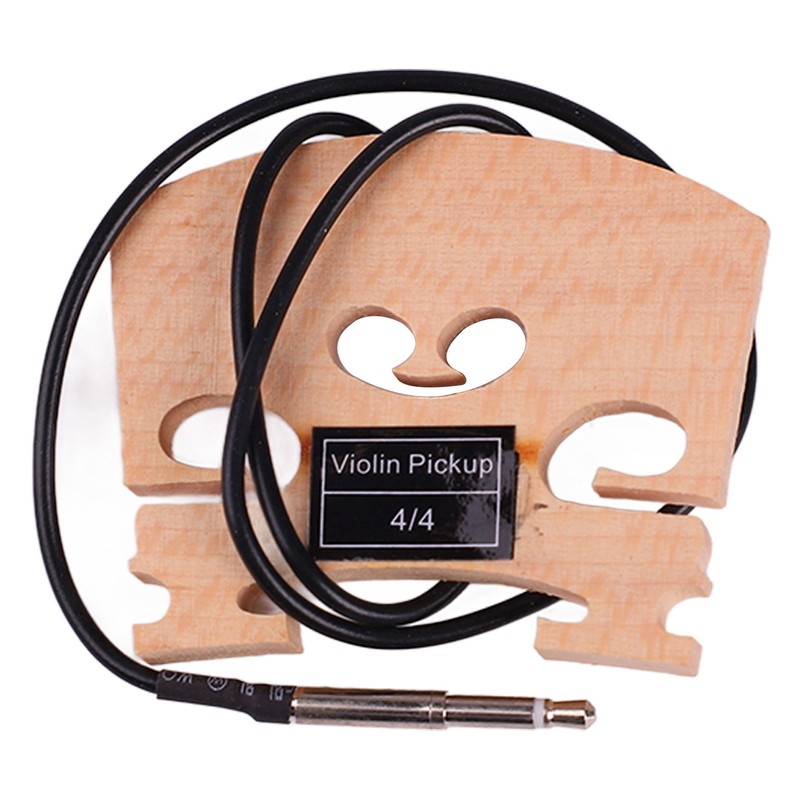 Wooden 4/4 Violin Bridge with Internally Mounted Piezo Pickup High
