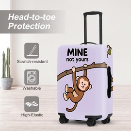 THISFIND Cute Mine NOT YOURS Luggage Cover Set, Cartoon Monkey Print Waterproof Suitcase Protector, Travel Accessories ch