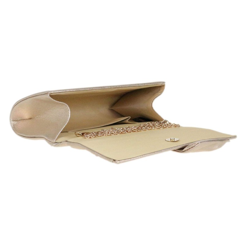 Girly Handbags Large Bow Clutch Bag, gold