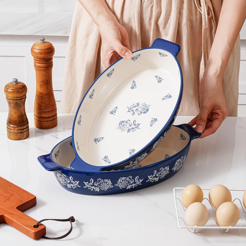 Wisenvoy Casserole Dish Baking Dish Ceramic Au Gratin Baking Dish