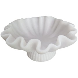 ARTRHYT 10" Large Decorative Bowl decor - milky white Scalloped Decorative Bowls for Home Decor - Organic Fluted Modern Home Decor,Ruffle Decor key bowl,bowl for keys