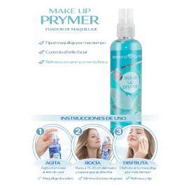Kit 3 Fijadores Primerdiamond Beauty Rosas Mora Menta 135 Ml