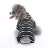 Dog Pajamas Warm 4 Legged High Collar Soft Stretchy Striped