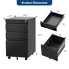 GarveeTech 3 Drawer Mobile Cabinet,Rolling File Cabinet with Lock, Metal