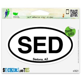 SED Sedona AZ Oval Vinyl Car Bumper Window Sticker 5" x 3"