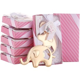 DAJAMAI 15 Pack Bottle Openers for Baby Shower Favor, Elephant Shaped Bottle Openers Girl Baby Shower Favors Birthday Bridal Shower Souvenirs Wedding Favor Gift (Pink - Elephant)