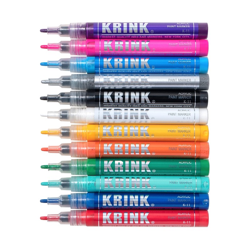 Krink K-11 Acrylic Paint Marker, Silver (K11SILVER)