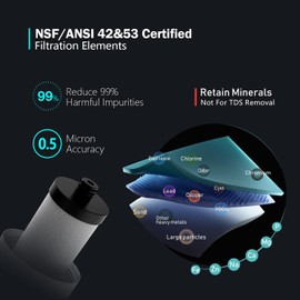 Frizzlife SW15 Under Sink Water Filter System, NSF/ANSI 53&42 Certified, Reduces 99.99% Lead, Chlorine, Bad Taste & Odor, Inline Water Filter, 16K Gallons High Capacity, 0.5 Micron, USA Tech