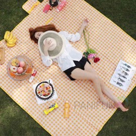 Yellow Checkered Waterproof Camping Picnic Mat Han River Picnic Mat