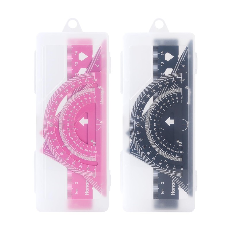 Honagu Aluminum Alloy Triangular Ruler Set, 2 Sets/8 Pieces, 15cm/5.9inches,