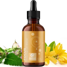 Maple Holistics Focus Essential Oil Blend for Diffusers - Citrus and Mint Essential Oils Blend for Energy Focus and Attention Support - Essential Oil for Focus with Aromatherapy Oils for Diffusers and Humidifiers
