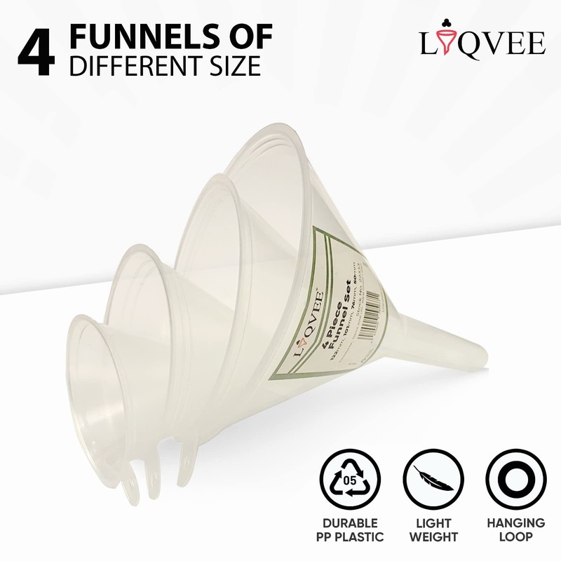 Liqvee Funnel Transparent in 4 Different Sizes (122, 101, 76