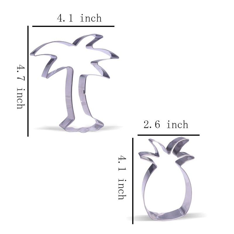 Large Tropical Cookie Cutter Set - 10 Piece - Stainless