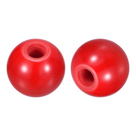 QUARKZMAN Pack of 2 Threaded Ball Knobs, M16 Female Thread Phenolic Resin Thermoset Ball Knob 50 mm Diameter Round Operating Ball Handles for Machine Lever Handle, Red