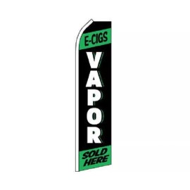 E Cigs Vapor Sold Here Polyester Swooper Flag Banner( POLE SET NOT INCLUDED)