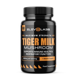 Tiger Milk Mushroom Capsules 1000mg - High Strength | 60 Capsules | Natural Adaptogen for Immunity & Respiratory Health | Supports Daily Wellness & Vitality | 1 Month Supply, 2 a Day