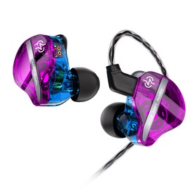 keephifi CCZ DC01 Pro In-Ear-Monitor-Kopfhörer, 1DD Bass HiFi IEM kopfhörer,V-Shape-Tuning kabelgebundene In-Ear-Ohrhörer, abnehmbaren 2pin-Z-OFC-Kabeln für Musiker, Schlagzeuger(Violett,kein mikro)