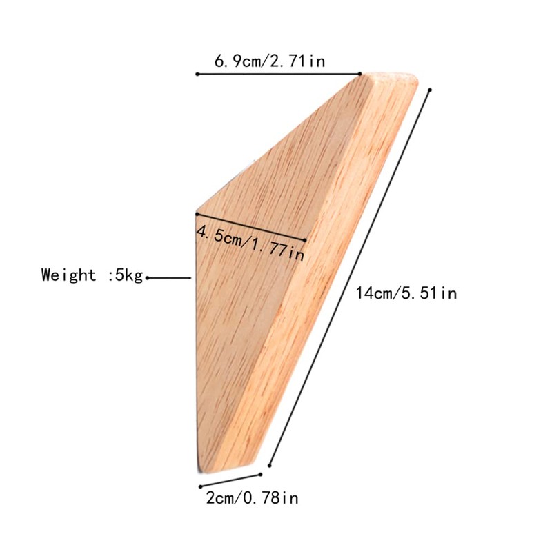 Coat hook Rubber wooden hanger (6 pce) Clothes hook Hat
