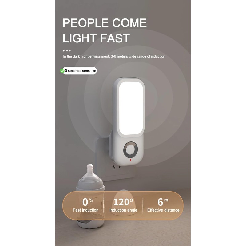 LIWEARE LED Induction Night Light Intelligent Wireless Charging Plug-In Gang