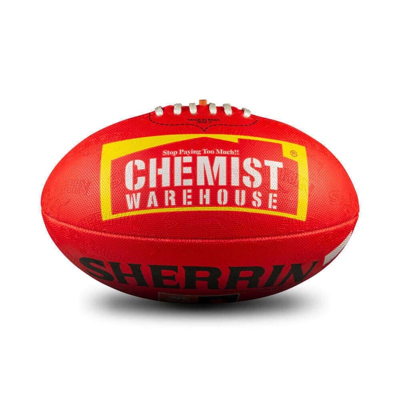 Sherrin AFLW Replica All Surface Football, Red, Size 4
