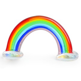 Crrezhai Glass Rainbow Decor Statue Crystal Rainbow Living Room Figurines Colorful Rainbow Sculpture Ornaments for Home Gift 1PC