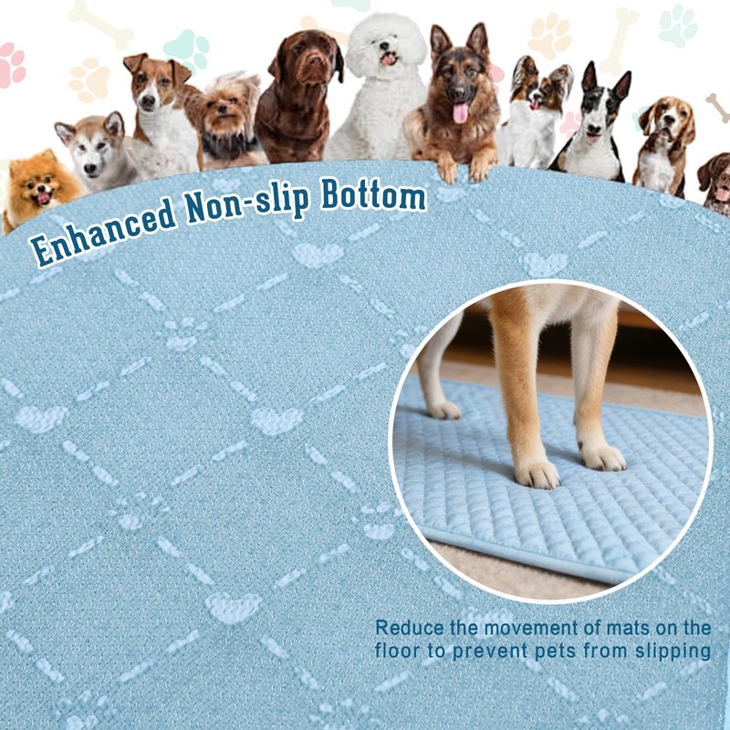 Dog Cooling Mat 2.0, Blue,Thick Long-lasting Cooling Mat for Dogs,